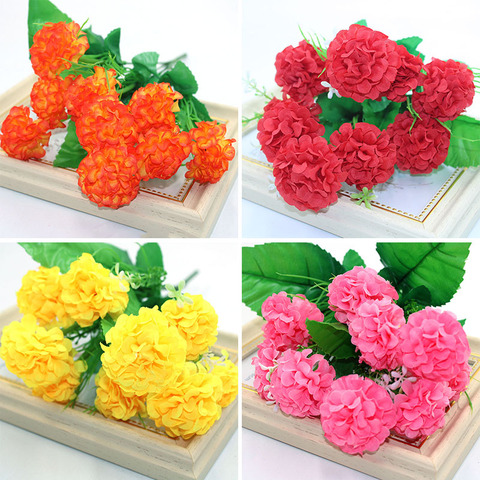 Hot 8 big flower head artificial hydrangea chrysanthemum ball fake silk flower DIY home garden wedding party shop decoration ► Photo 1/6