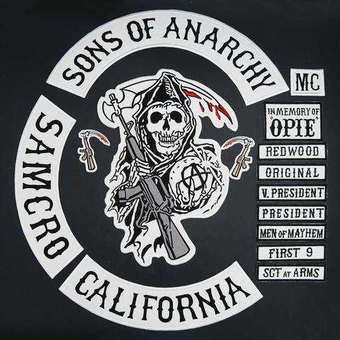 Original Son Of Anarchy Embroidered Motorcycle Biker Club Patch stickers Full Back Brand SOA Patches ► Photo 1/6