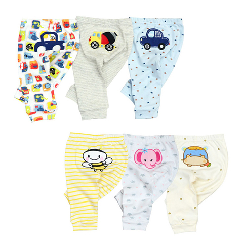 3/6 Pieces Baby Trousers Cotton Autumn Cartoon Animal Print Leggings Boys Girls Long Baby Pants ► Photo 1/6