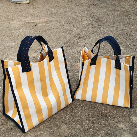 Bag for women 2022 beach bolsa feminina stripe waterproof bolsa playa  grande borse da donna canvas hand bag sac femme shopper ► Photo 1/6