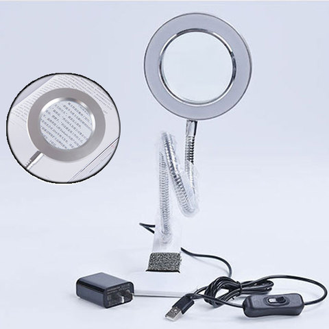 8X Magnifier Tattoo Lamp With Clamp USB Cold Light LED Eyebrow Makeup Eyelash Extension Illuminator Equipment For Beauty Salon ► Photo 1/6