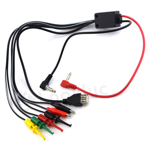 1pcs Power Supply Test Lead Cable Alligator Clips Hook Probe Cable Banana Plug Phone Connection Port  Kit Set ► Photo 1/5