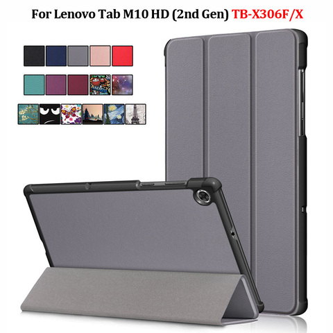 For Lenovo Tab M10 HD 2nd Gen Magnetic Fold Leather Stand Tablet Shell Funda For Lenovo Tab M10 HD Case tb x306x tb x306f Cover ► Photo 1/6