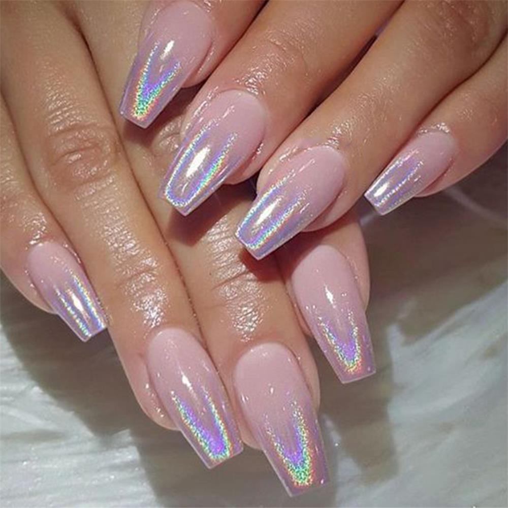 Holographic Silver Gold Pink Powder On Nails Laser Chrome Nail Glitter  Pigment Sparkly Flakes Manicure Nail Accessories Sw1028 - Nail Glitter -  AliExpress
