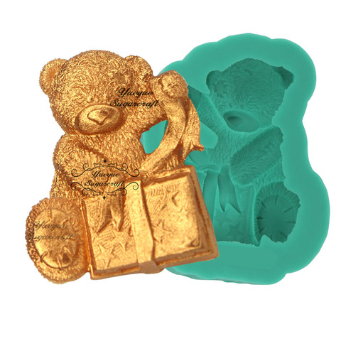 Bear  gift silicone cake mold fondant molds cake decorating tools chocolate gumpaste mold  fondant tools soap mold ► Photo 1/4