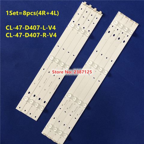 1SET=8PCS LED Strips  R+L  for Phi lips CL-47-D407-R-V4 CL-47-D407-L-V4 FOR 47PFL5708/F7 47PFG4109/78 47PFL3188 PT470H1-DUJFFE ► Photo 1/6