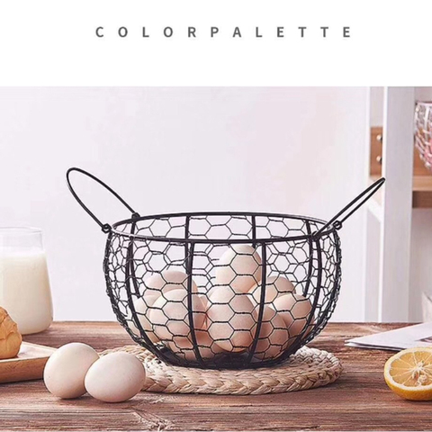 Metal Egg Storage Basket Modern Large Egg Dispenser Fruit Vegetable Egg Organizer Holder Container For Soft Hard Boiled Egg ► Photo 1/5