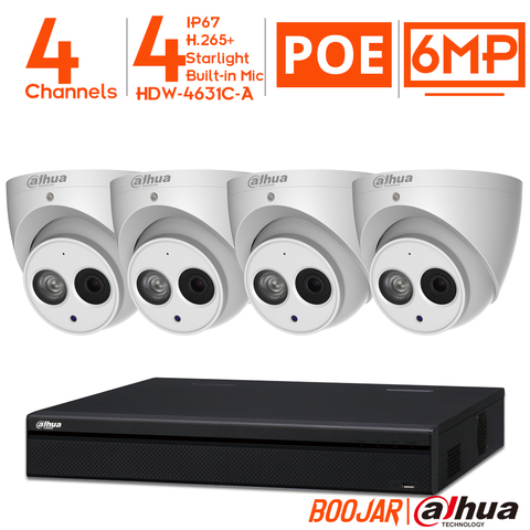 Dahua 6MP Security POE CCTV Camera Kit With NVR2104HS-P-4KS2 and IP Camera IPC-HDW4631C-A Surveillance System Easy To Install ► Photo 1/6