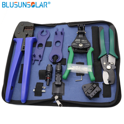 1 set high quality tool box Crimping pliers /Stripper/cable cutter/SOLAR PV  Spanners /Wrench tool set for solar system ► Photo 1/6