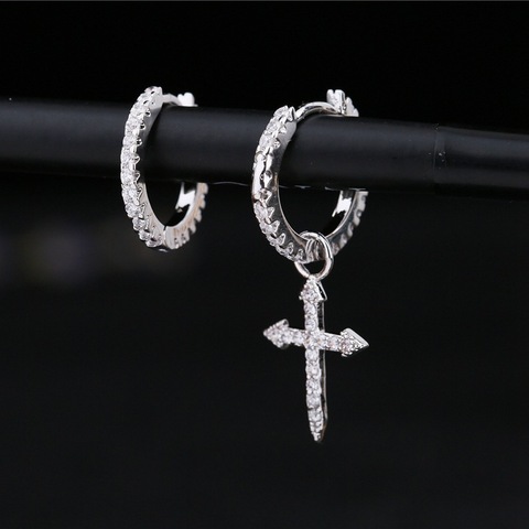 2022 New Fashion Cubic Zircon Cross Earrings Cute Cross Hoop Earrings Ear Ring Simple Style Jewelry Accessories  Exquisite Gift ► Photo 1/5