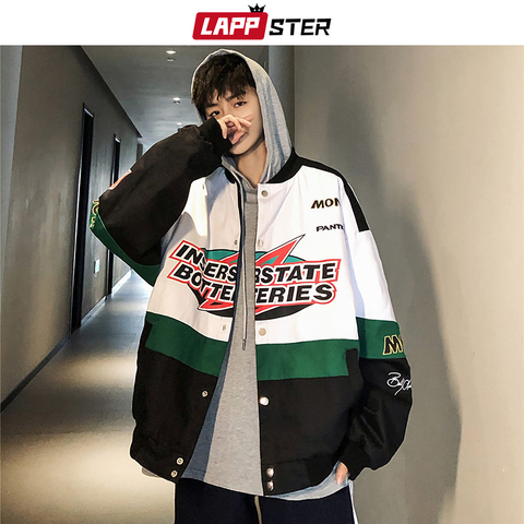LAPPSTER Men Patchwork Streetwear Bomber Jackets 2022 Autumn Mens Korean Fashions Windbreaker Harajuku Hip Hop Jackets Coats ► Photo 1/6