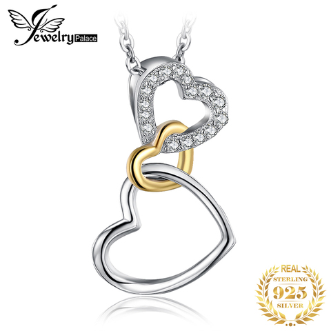 JPalace Heart 925 Silver Pendant Necklace 925 Sterling Silver Choker Statement Necklace Women Silver 925 Jewelry No Chain ► Photo 1/6