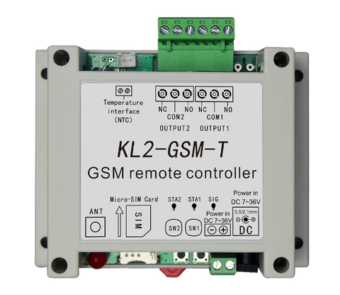 GSM Remote Controller Switch Access Controller with 2 Relay Output One Temperature Sensor adaptor optional ► Photo 1/4