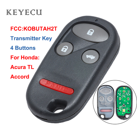 Keyecu New Remote Control Transmitter Key for Honda Accord 1998 1999 2000 2001 2002 for Acura TL 2000 2001 Car Key, KOBUTAH2T ► Photo 1/4