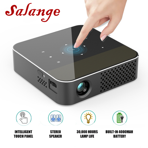 Salange P16 Mini Projector Dlp,for iPhone Android Mobile Phone Wireless Mirror 4000mAH Battery HDMI 1080P Portable Led Beamer ► Photo 1/6