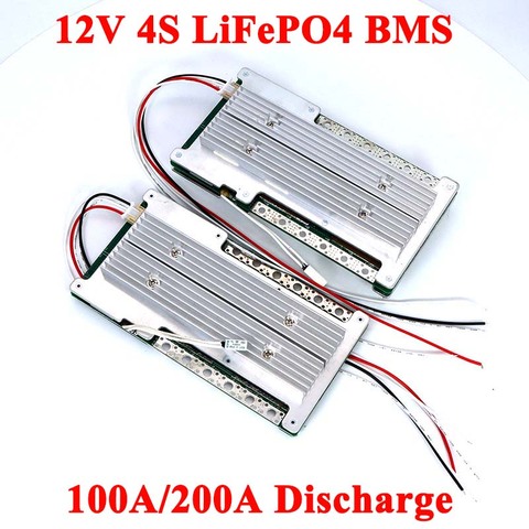 12V BMS 3.2V 4S LiFePO4 Lithium Battery pack 60A 100A 150A 200A for Energy Storage solar system PCB With Balance ► Photo 1/6