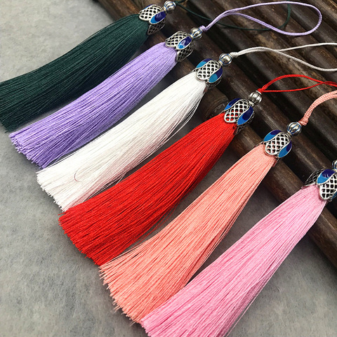 2PCS Silk Tassel Fringe Temple Crown Tassels Trim Vertical Anti wrinkle pendant Tassel brush for curtains jewelry DIY Home Decor ► Photo 1/6