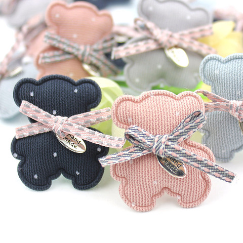 16Pcs 3*3.5cm Handmade bowknot Bear Padded Appliques for Baby's Hair Clip crafts Headwear Decoration Accessories wholesale ► Photo 1/6