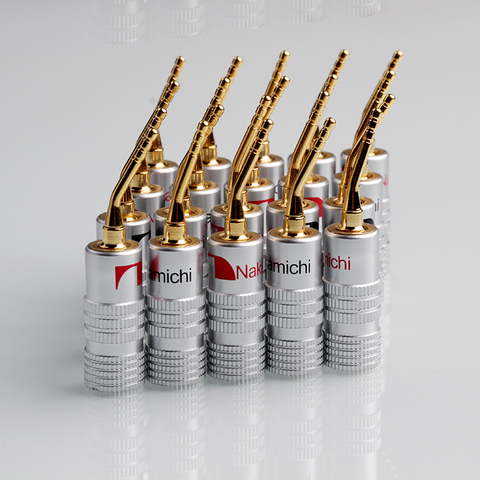 8PCS 2mm Banana Plug Nakamichi Gold Plated Speaker Cable Pin Angel Wire Screws Lock Connector For Musical HiFi Audio ► Photo 1/6