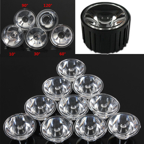 10pcs/Set 20mm 10/30/60/90/120 Degree Optical Glass LED Lens Reflector Collimator For 1W 3W 5W LED Light Lamp Bulb E27 MR16 GU10 ► Photo 1/6