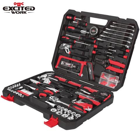 198Pcs Hand Tool Set DIY Repair Woodworking Tools Box Home Screwdriver Wrench Knife Scissors Socket Set By EXCITEDWORK ► Photo 1/6