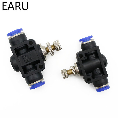 Pneumatic Airflow Regulator 4mm 6mm 8mm 10mm 12mm OD Hose Tube Gas Flow Adjust Valve Connector Fitting Air Speed Control Crane ► Photo 1/6