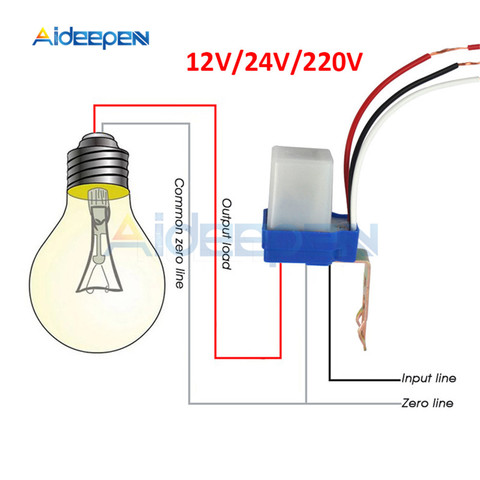 AC 220V DC 12V 24V Automatic Auto On Off Photocell Street Light Switch 50-60Hz 10A Photo Control Photoswitch Sensor Switch ► Photo 1/6