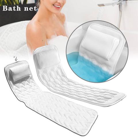 Bath Cushion Extra-Large Full Body Bath Tub Pillow Non-Slip Spa Bathtub Mat Mattress Pad Super Thick Breathable 3D Mesh Layers ► Photo 1/6