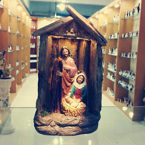 Zayton Cold cast resin figurines Holy Family Statue Xmas Ornament Jesus Mary Joseph Catholic Figurine Home Decor Nativity Scene ► Photo 1/4