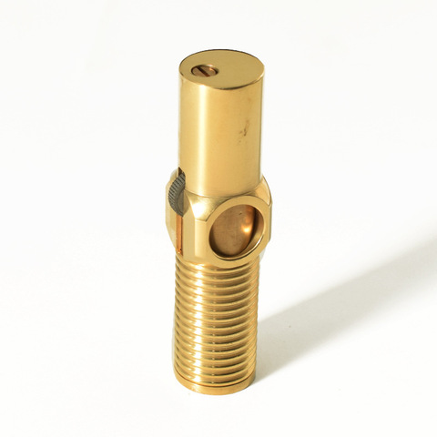 Handmade brass screw oil lighter Vintage collection cigarette lighter 79*18mm 120g ► Photo 1/5