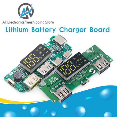 Lithium Battery Charger Board LED Dual USB 5V 2.4A Micro/Type-C USB Mobile Power Bank 18650 Charging Module Circuit Protection ► Photo 1/6