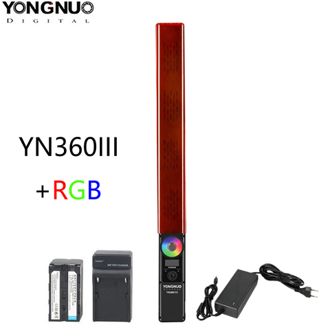 YONGNUO YN360 III YN360III Handheld LED Video Light Touch Adjusting  Bi-colo 3200k to 5500k RGB Color Temperature with Remote ► Photo 1/6