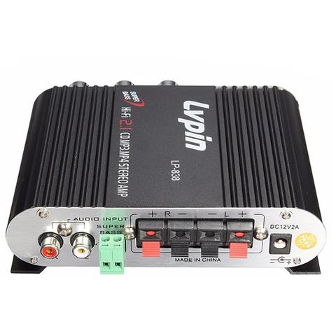 2022 Lvpin838 12V 14cm x 10.5cm x 4cm HiFi Stereo Amplifier Amplificador Audio Receiver For Home Theater And Auto Car ► Photo 1/5