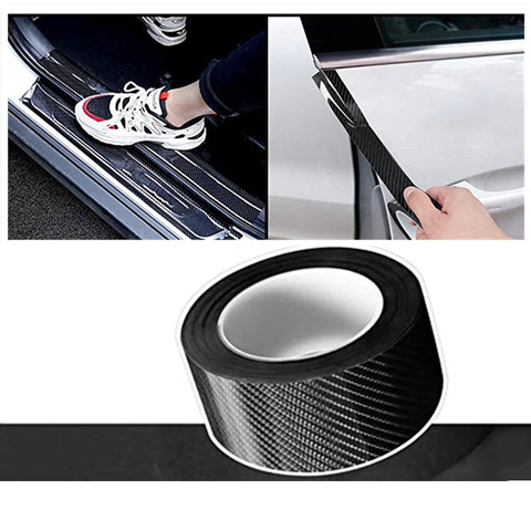 Car Door Sill Strips Protector 5D Carbon Fiber Car Stickers Vinyl Film Auto Bumper Sticker Car Anti Scratch Scuff Tape Universal ► Photo 1/6