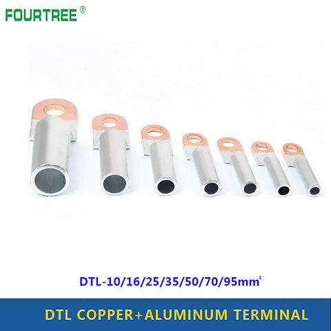 DTL-10/16/25/35/50/70/95mm2 Compression Copper Aluminum  Bimetal Terminal Wiring Connector Lug Electric Power Fittings ► Photo 1/5