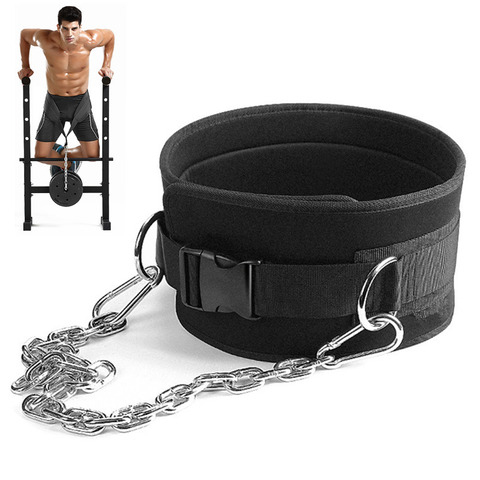 Weight Lifting Dip Belt with Chain Heavy Duty Core Support For Fitness Bodybuilding Pull up Strength Training Load Waist Strap ► Photo 1/6