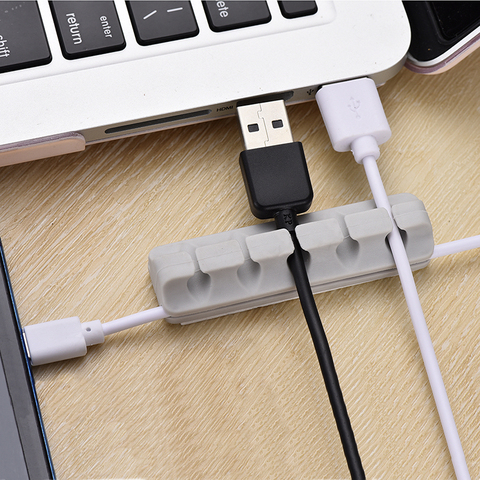 Desktop Cable Organizer USB Clips Desktop Silicone Wire Manager Cord Holder Management for Data Line Headphone Earphone  ► Photo 1/6