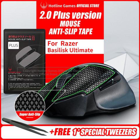 Hotline Games 2.0Plus Mouse Anti-Slip Grip Tape for Razer Basilisk Ultimate,Grip Upgrade,Moisture Wicking,Pre Cut,Easy to Apply ► Photo 1/6