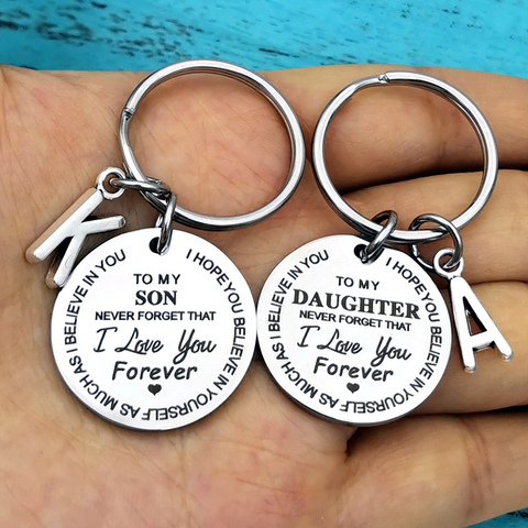 To My Son Daughter I Love You Forever Inspirational Gift Keychain,  Best Gift Idea for Son Daughter Stocking Stuff Gifts ► Photo 1/6
