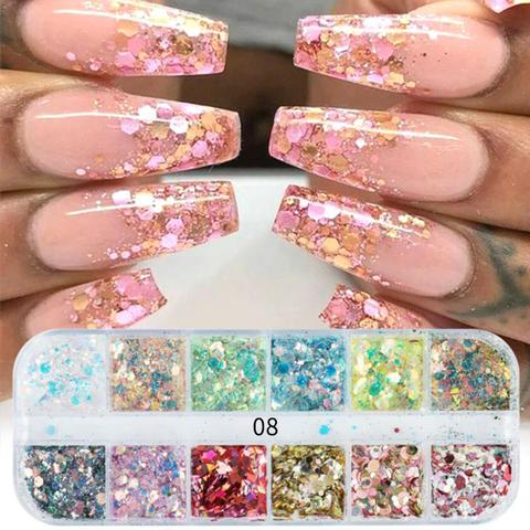 1 Box Mix Color Natural Rhinestone For Nails 3D Gradient Broken