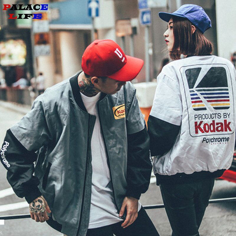 Japanese Hip Hop Style MA1 Bomber Jacket Men Harajuku Pilot streetwear Kodak Printing Couple Baseball Jackets Men Women Coat ► Photo 1/6