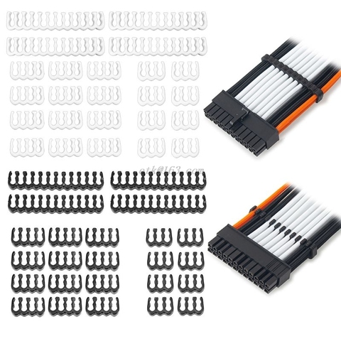 1Set 24Pin x 4 8Pin x 12 6Pin x 8 PP Cable Comb Clamp/Clip/Dresser for 3.4mm Sleeved Cables Power Supply Connector Black ► Photo 1/6