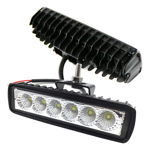 1Pcs 2Pcs 18w DRL LED Spot Flood Work Light Worklight 9-32V 4WD 12 volt led work lights for Off Road Vehicle SUV car trucks ► Photo 1/6