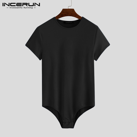 INCERUN Mens Solid Comfortable Underwear Mens Fashion Bodysuit T Shirts Sexy Leisure Short Sleeve O Neck Fitness T-shirt S-5XL 7 ► Photo 1/6