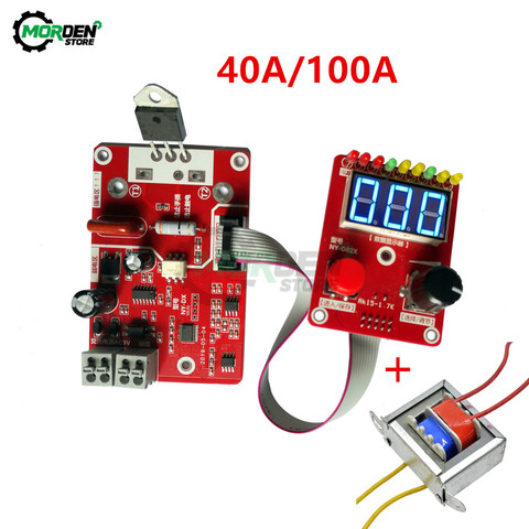 40A 100A Double Pulse Spot Welder Machine encoder Adjustable Time Current Display Contro Board AC 110V/220V to 9V Transformer ► Photo 1/6