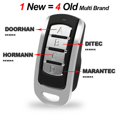 4 in 1 Garage Remote Multi Frequency 287-868MHz Clone 434.42mhz 868.35mhz 433.92 Gate Control Command Key Fob Transmitter ► Photo 1/6