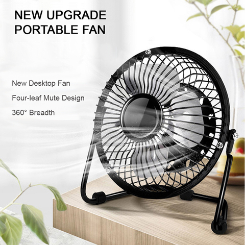 Mini USB Fan Portable Fans Metal Cooler Cooling 3 Blades Desktop  Mute Fans Silent Universal For Car  Notebook Computer Desk Fan ► Photo 1/6