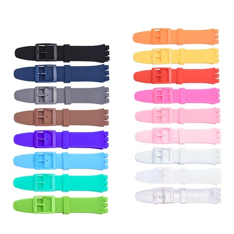 Silicone Strap for Swatch 17mm 19mm 16mm 20mm High Quality soft Rubber Watch belts for Swatch Replacement watch band ► Photo 1/6