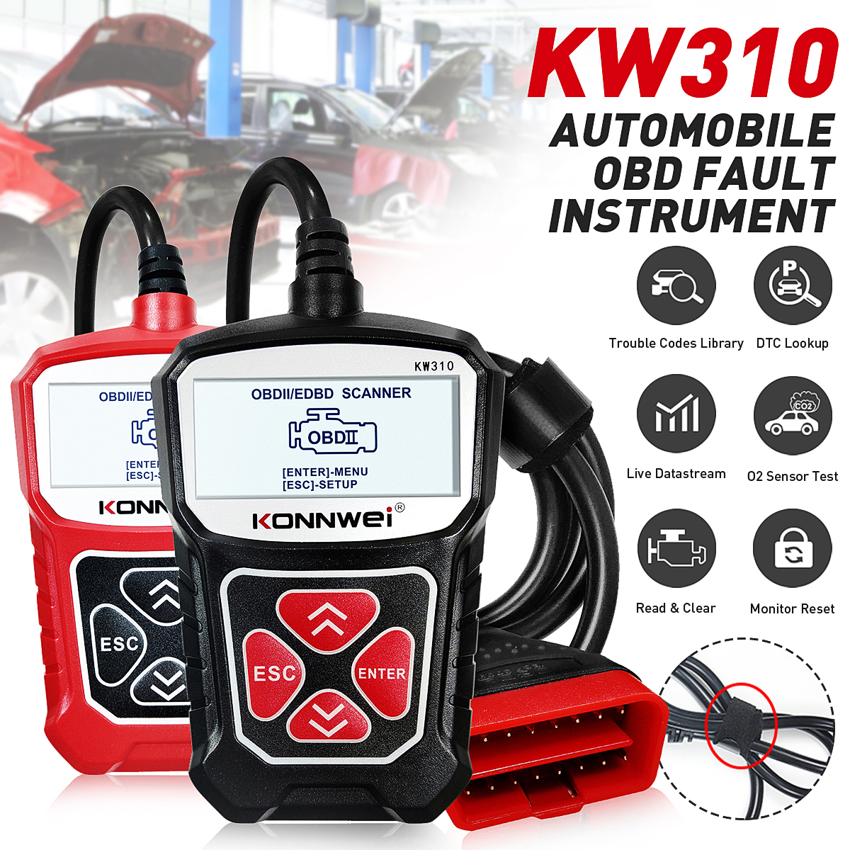 KW 310 OBD2 Auto Diagnostic Scanner Universal OBD Car Diagnostic