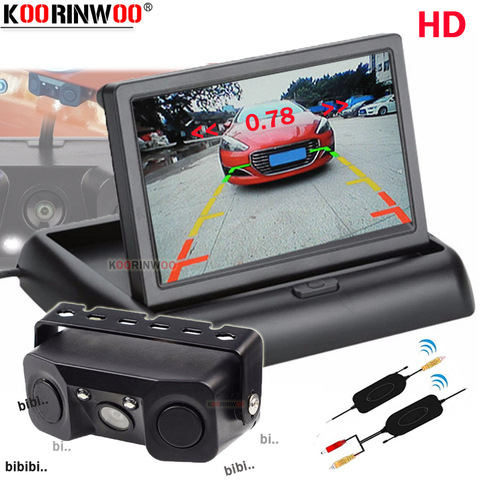 Koorinwoo Digital Monitor with reversible Camera Back Parktronic For Car Parking sensor Wireless Car blind spot detection system ► Photo 1/6